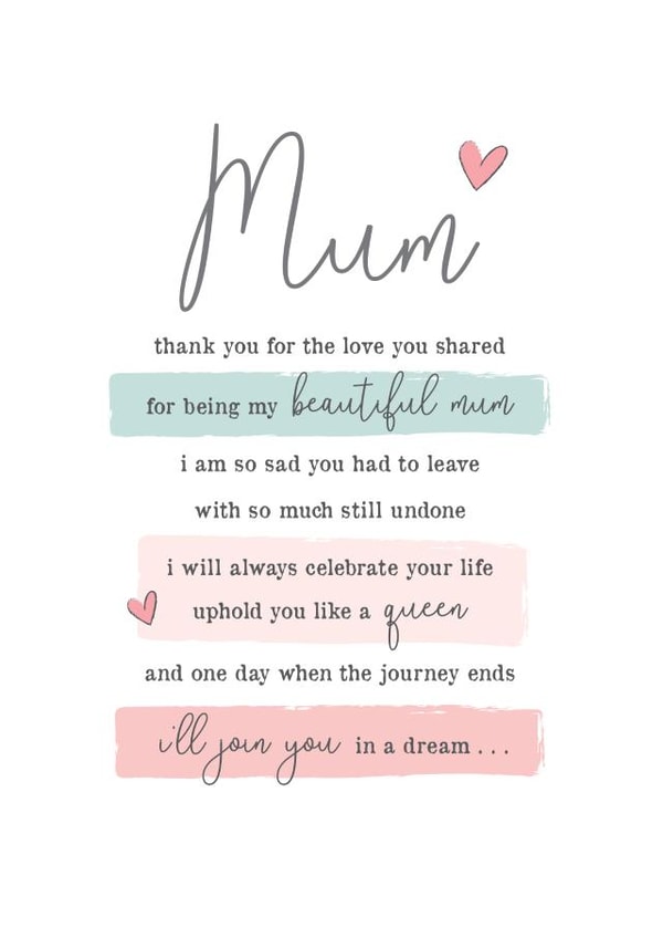 mum bereaved Birthday Card 39340 created by Mad Philomena