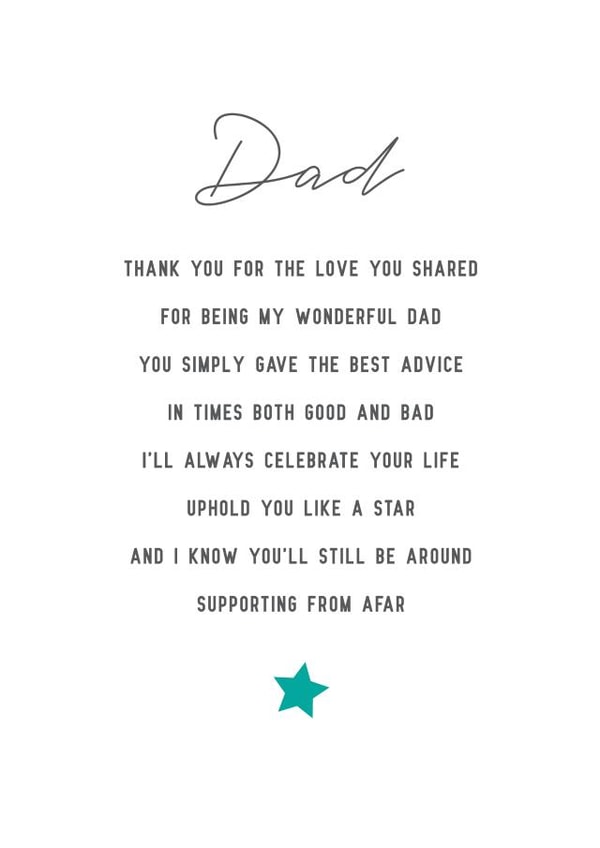 DAD GRIEF Father's Day Card 39341 created by Mad Philomena
