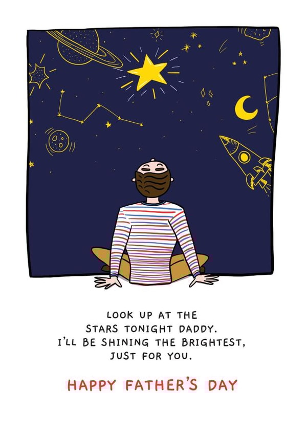 bereavement stars Father's Day Card 3464 created by Ivorymint cards