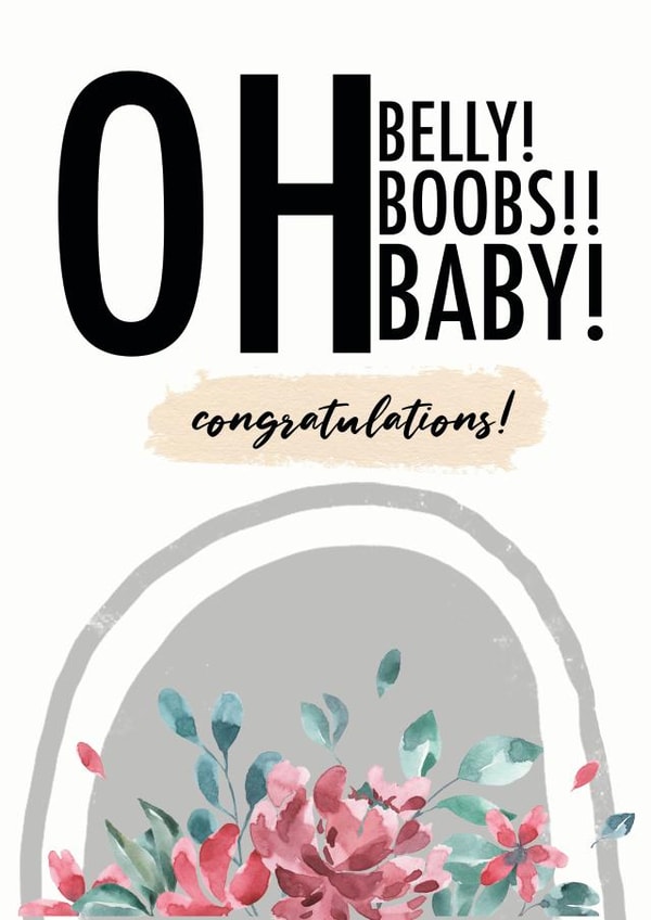 belly boobs Congratulations Card 5764 created by Open Space Collective