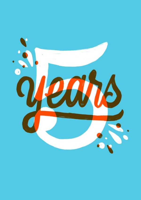 5 years Birthday Card 36562 created by Sophia Sky