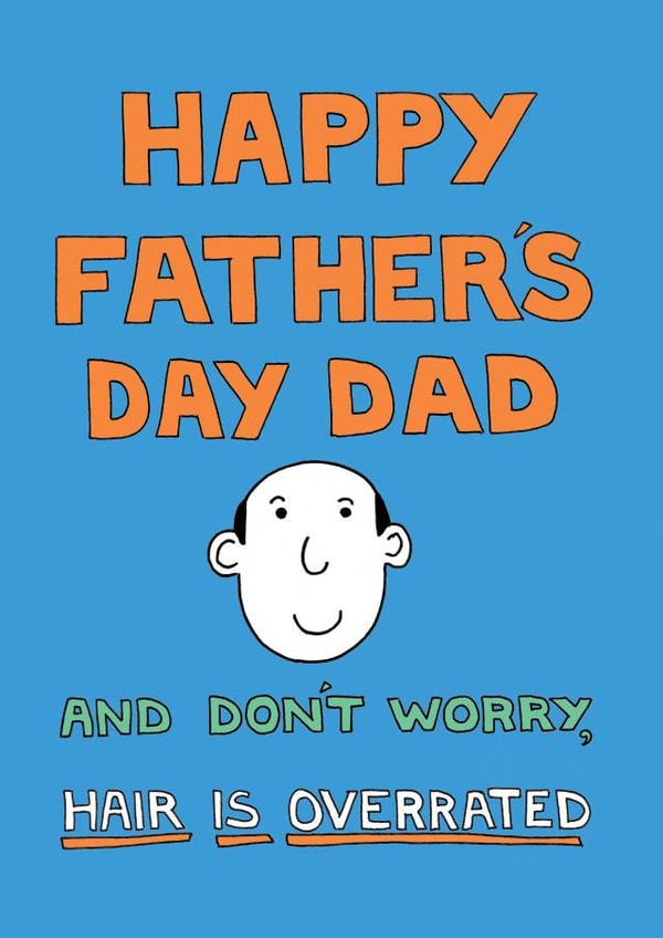 dad bald Father's Day Card 15142 created by Happy Octopus by Rupert Fawcett