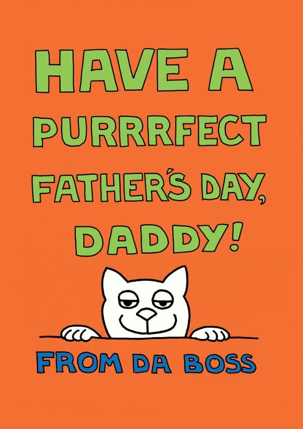 cat humour Father's Day Card 1813 created by On The Prowl Cat Cartoons