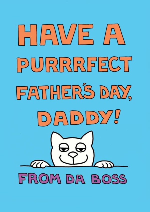 cat funny Father's Day Card 1814 created by On The Prowl Cat Cartoons