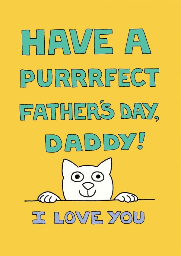 cat funny Father's Day Card 1816 created by On The Prowl Cat Cartoons