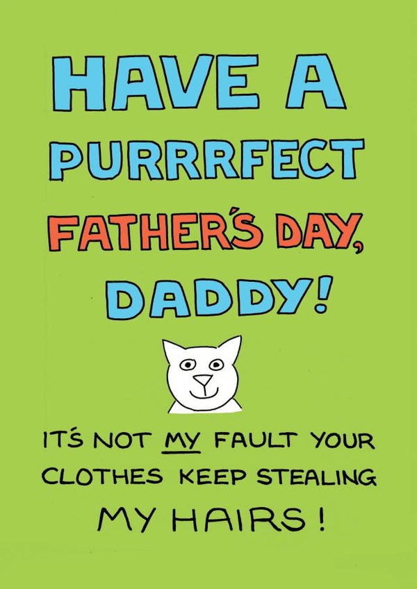 funny humour Father's Day Card 1817 created by On The Prowl Cat Cartoons