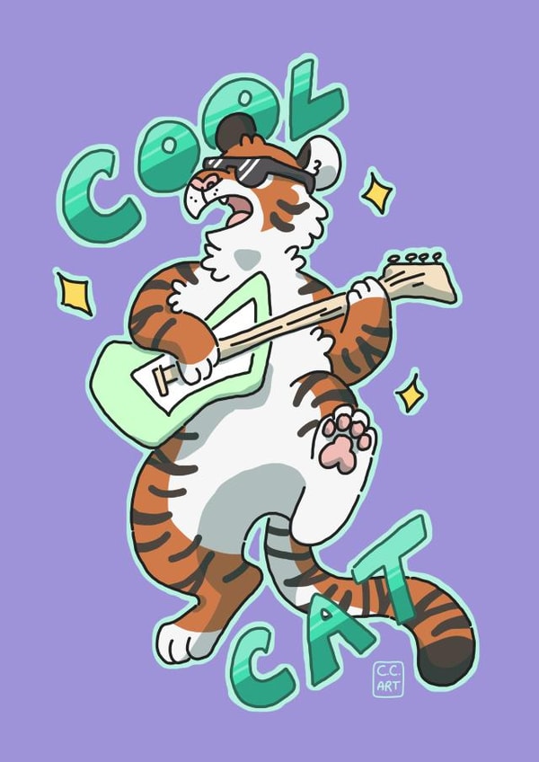 cool cat Card 29417 created by Clair C