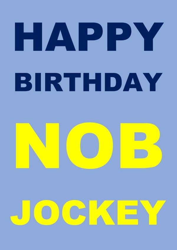 nob jockey Birthday Card 39658 created by Woohoo!