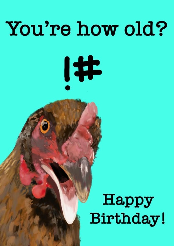 Surprised chicken Birthday Card 15494 created by suzcreate