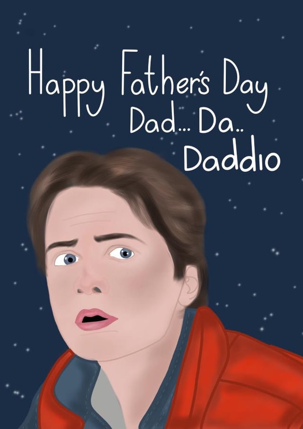 back to the future marty mcfly Father's Day Card 12909 created by Ahillustrations