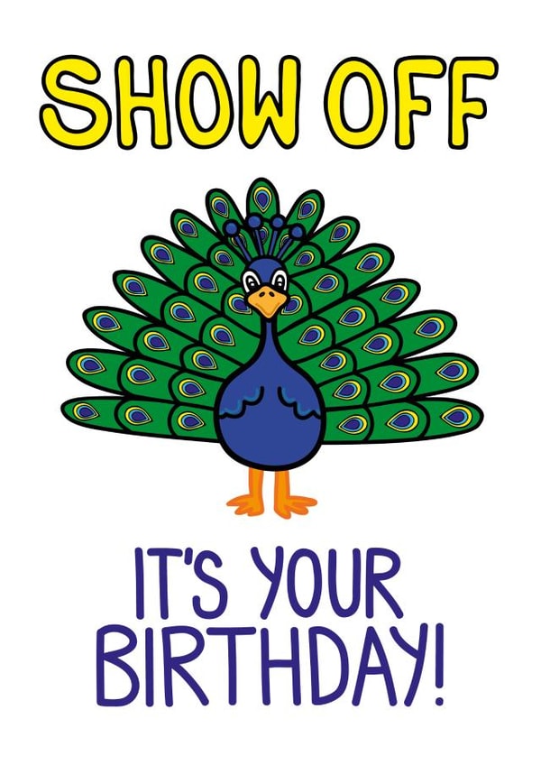 Cute Peacock Birthday Card created by Lazy Mice