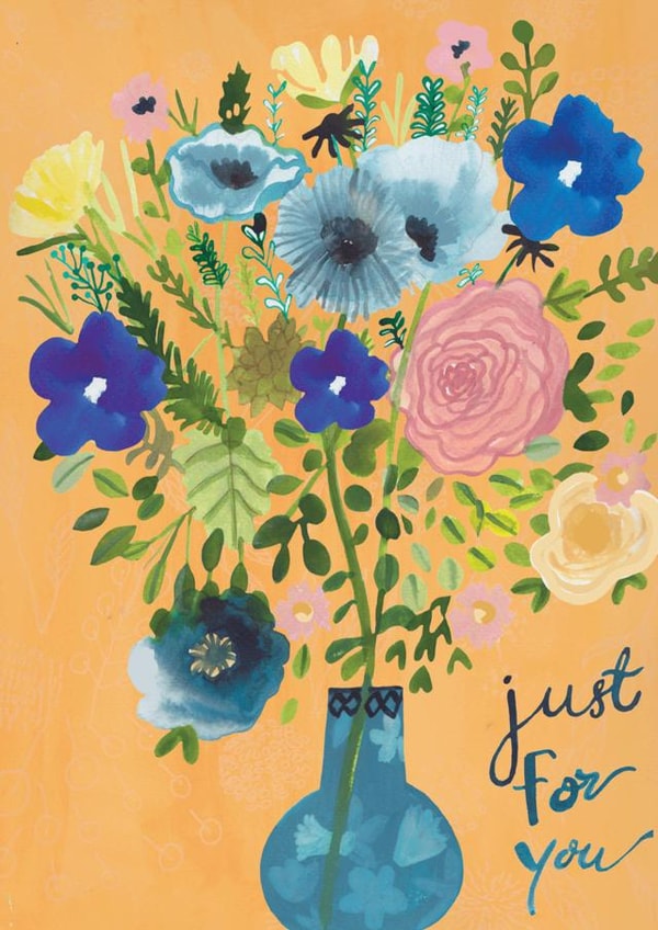Classic Birthday/Love & Friendship Card - Flowers - Vase created by Sally Darby Illustration