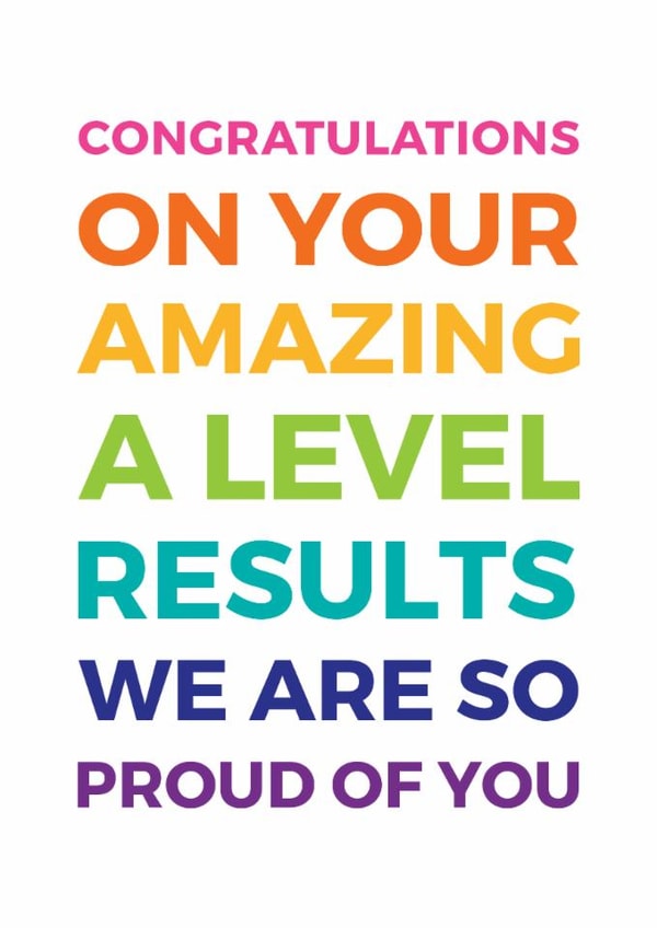 alevels results Congratulations Card 10612 created by Studio 9