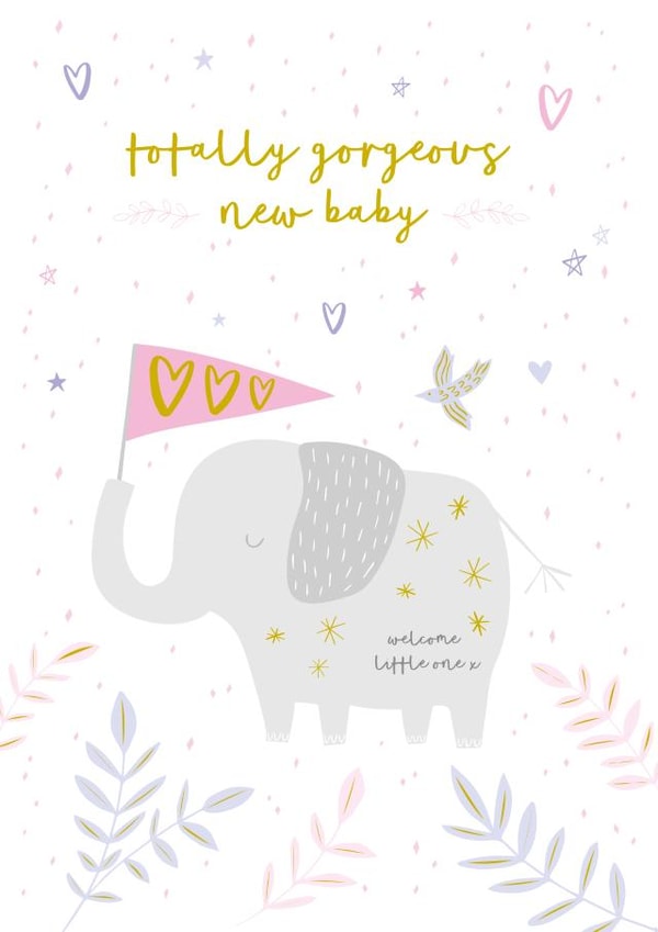 ELEPHANT totally New Baby Card 1705 created by Jessica Hogarth
