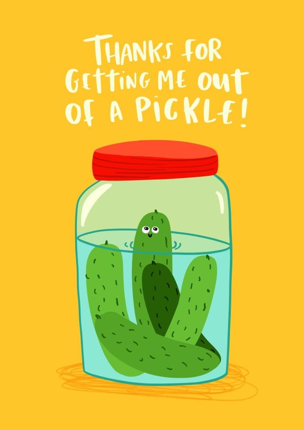 pickle gherkin Thank You Card 6252 created by Lucy Maggie Designs
