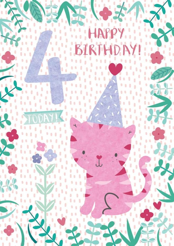 Fourth Birthday Party Jungle Tiger Card created by Juniper and Rose Studio