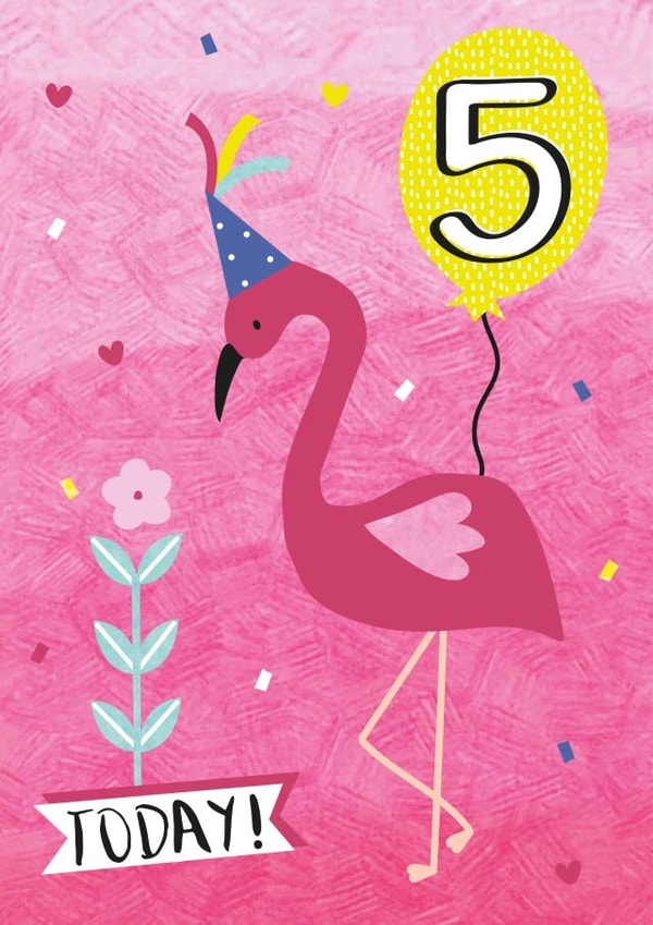 Fifth Birthday Party Flamingo Card created by Juniper and Rose Studio