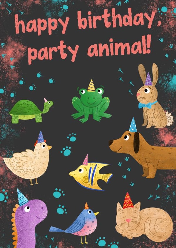 party footprints Birthday Card 1228 created by Megan Higgins