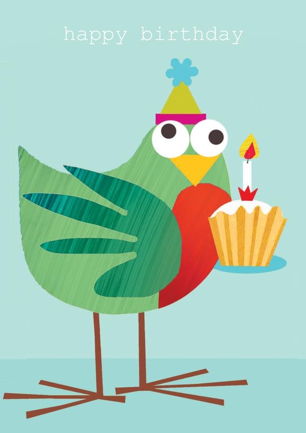 birthday card - bird - happy birthday - funny and cute created by Kali Stileman