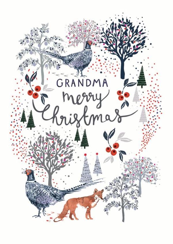Classic Christmas Card - Grandma - Grandmother - Festive Animals created by Louise Tiler