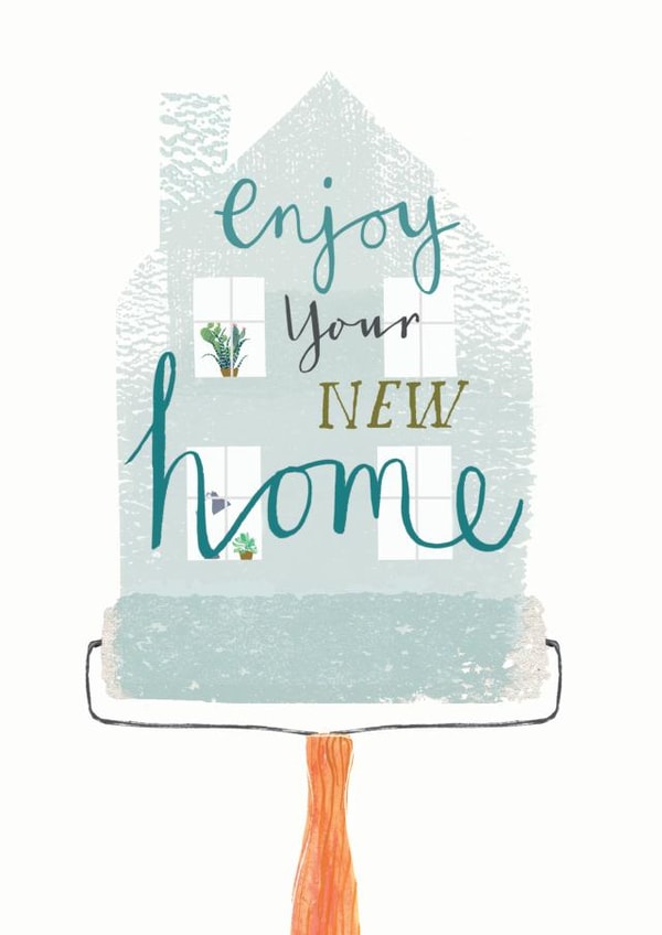 Pretty New Home Card - Roller Paint - House - Enjoy Your New Home created by Louise Tiler