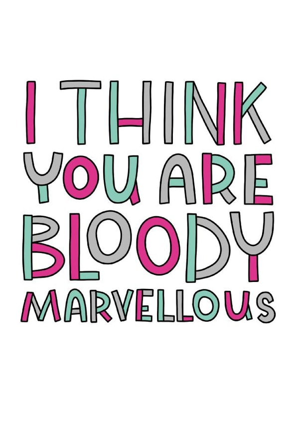 thank bloody Thank You Card 15369 created by Peash Design