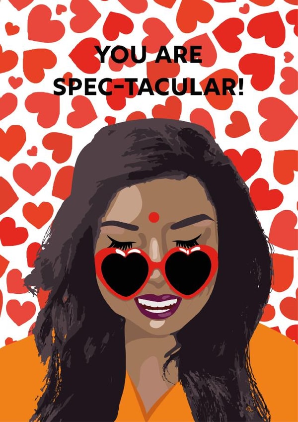 heart sunglasses Love & Friendship Card 15595 created by Tyra Cadogan