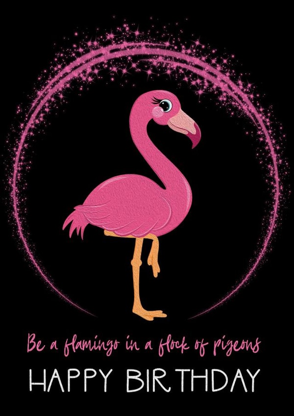 Flamingo Pigeon Card 28286 created by Tanja Riddell
