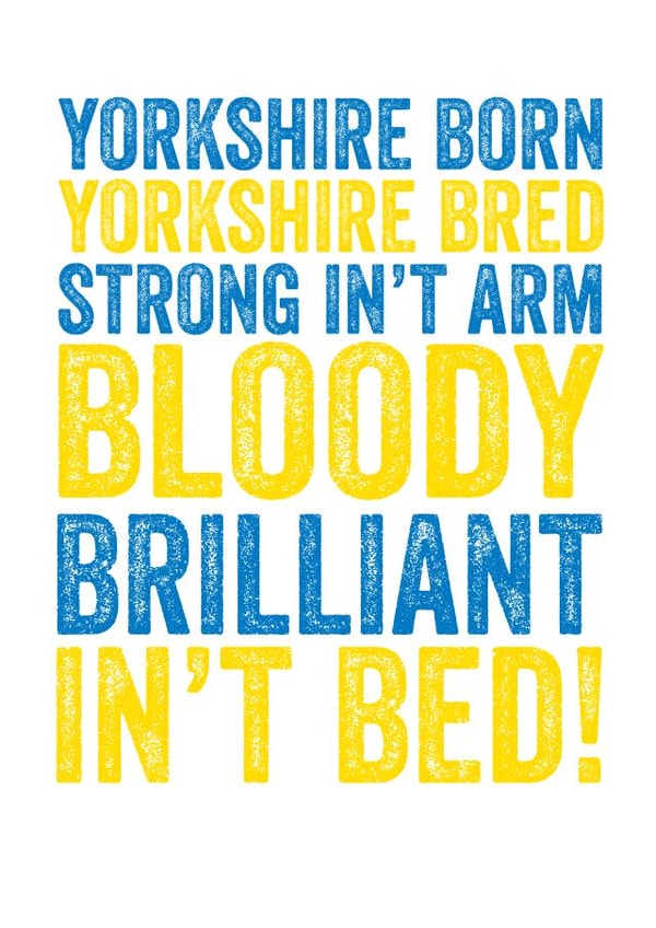 yorkshire day Just because Card 3588 created by Do You Punctuate?