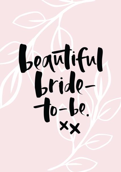pretty bride to be card card