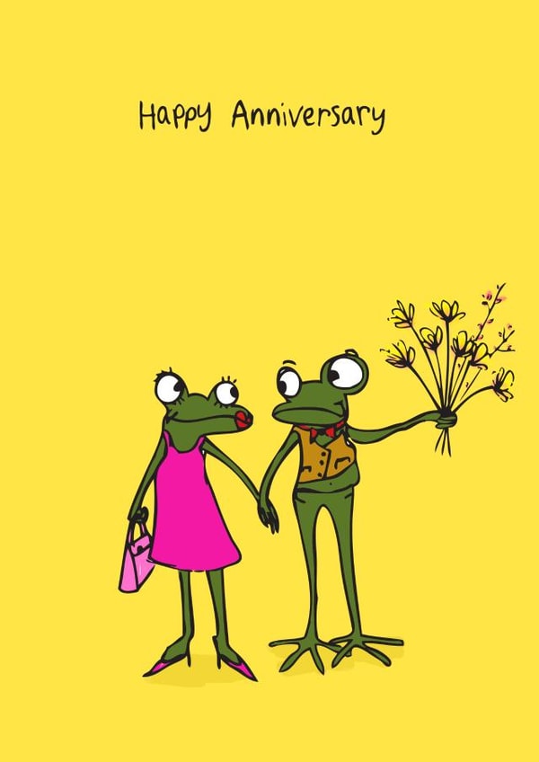 Cute Frog Anniversary Card - Happy Anniversary created by Charlene Mitchell
