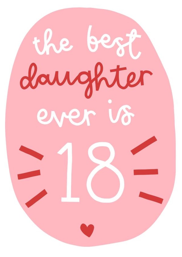 The Best Daughter is 18 Birthday Card created by Oh, Laura