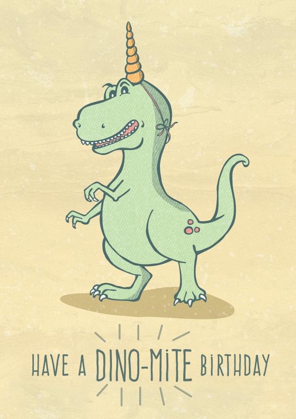 Unicorn T-Rex Birthday Card created by Tami Boyce