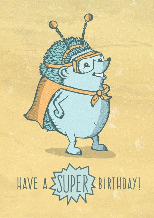 Alien Hedgehog Birthday Card created by Tami Boyce