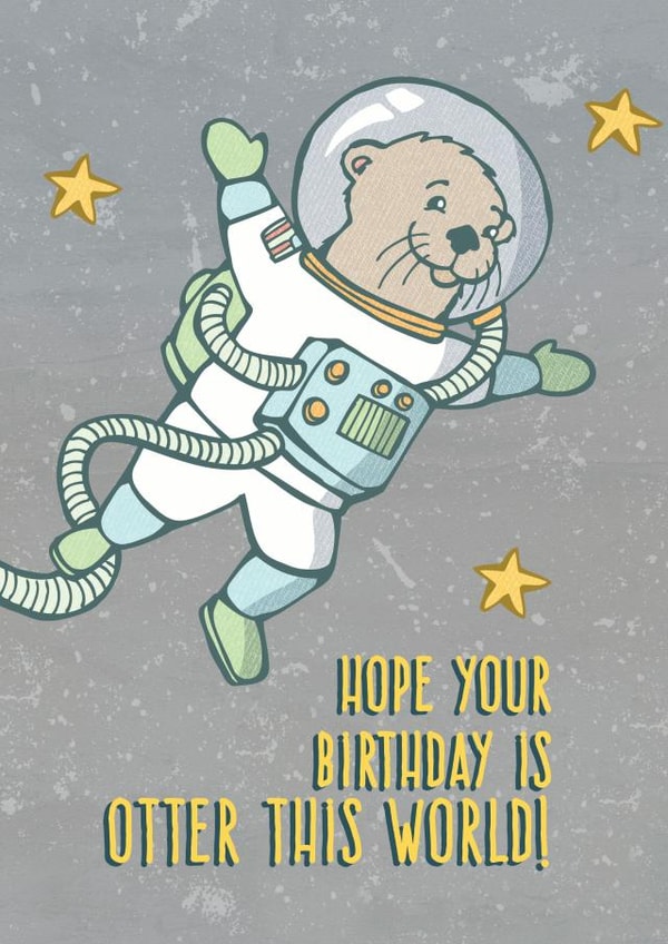 Space Otter Birthday Card created by Tami Boyce