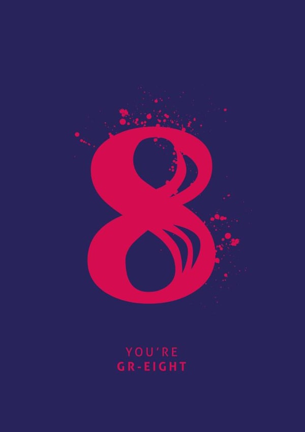 8 eight Birthday Card 14754 created by Inkwells Creations