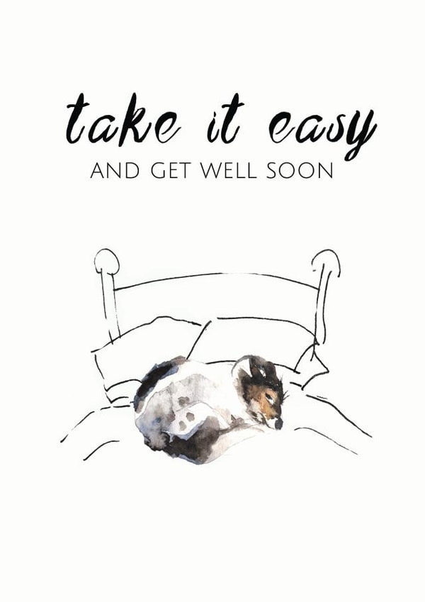Dog Take Get Well Card 1591 created by Jo Scott Art