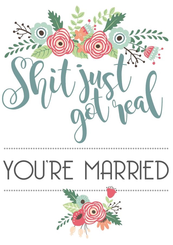 Floral 'You're married' - wedding card created by Em Eato