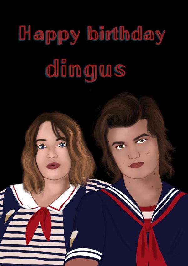 dingus robin Birthday Card 12911 created by Ahillustrations