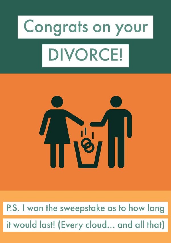 congrats divorce Just because Card 15476 created by Joke With A Jab