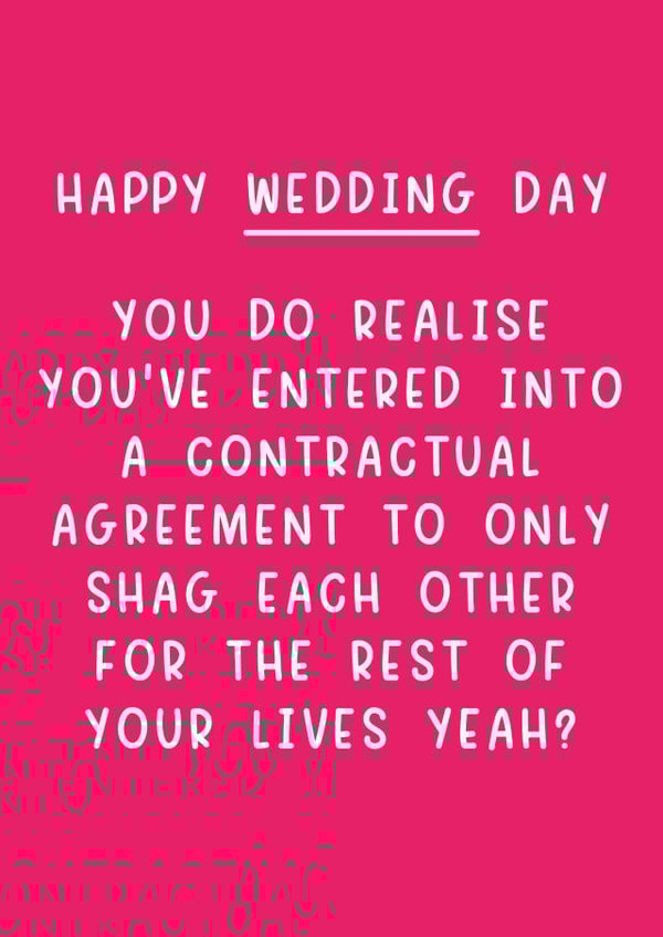 Rude Funny Wedding Card created by Pack a Punch Designs