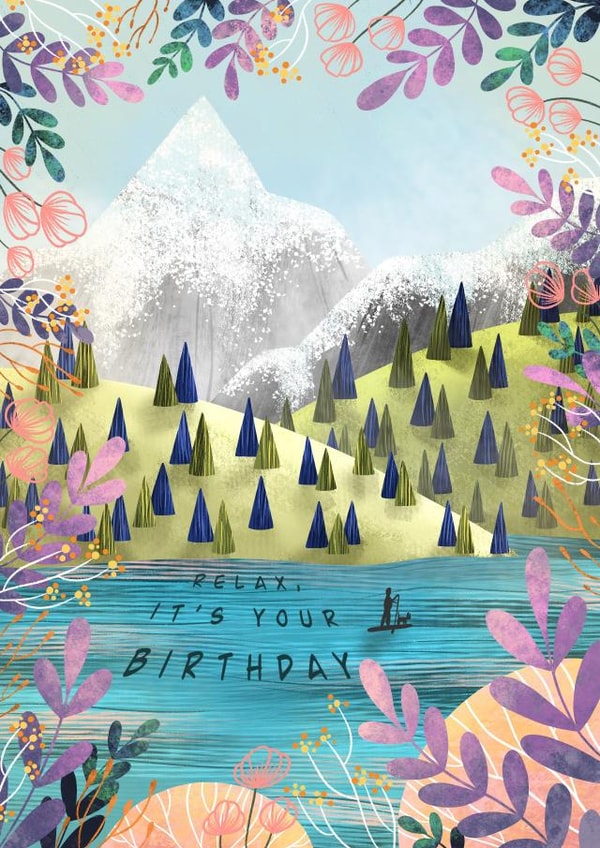 Relax Birthday Card created by Megan Higgins