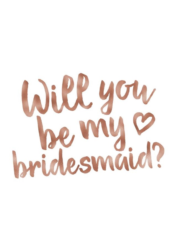 Bridesmaids Proposal Card - Will You Be My Bridesmaid - Rose Gold Wedding Card created by Wild Moon Wedding Stationery