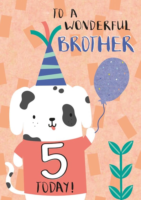 Brother Fifth Birthday Puppy Card created by Juniper and Rose Studio
