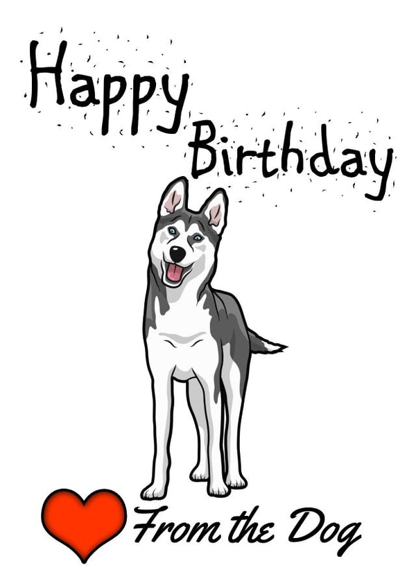 husky siberian Birthday Card 14798 created by Love from the Pet