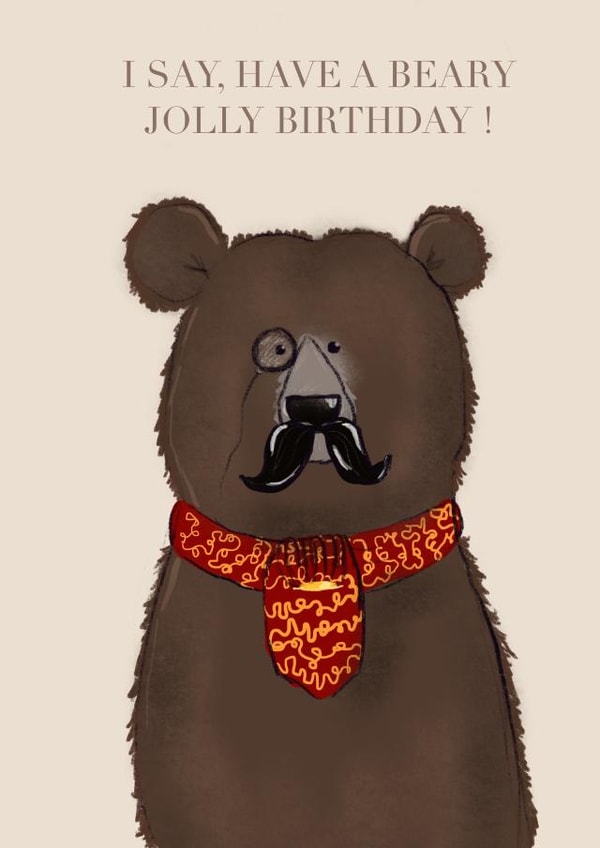 Bear posh Birthday Card 11984 created by SootysSweetScribbles