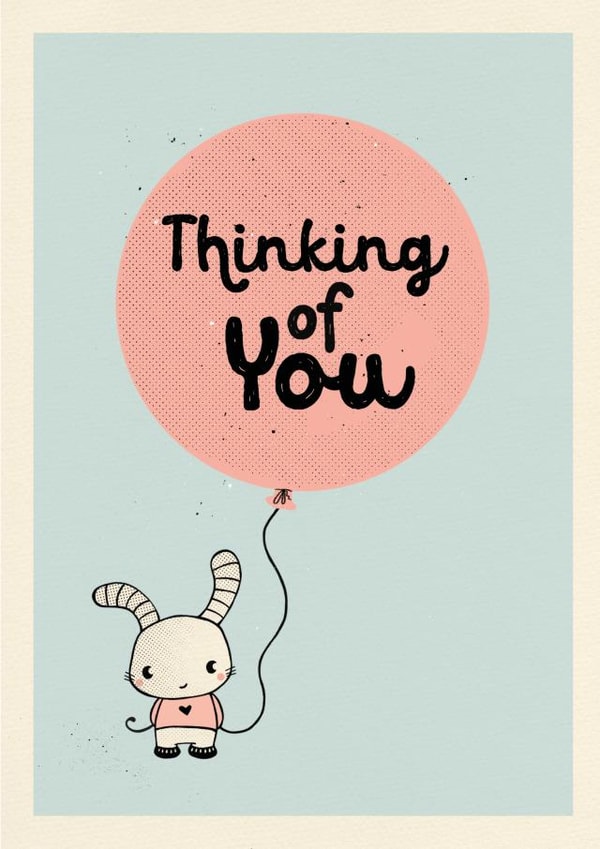 balloon bunny Thinking of you Card 3295 created by Cathy Haworth