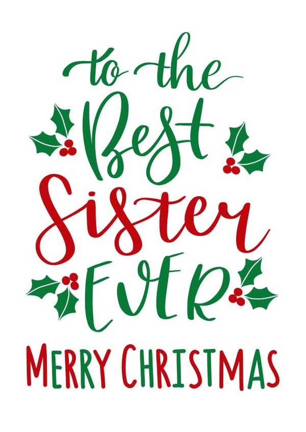 best sister Christmas Card 7632 created by Ness Nordberg