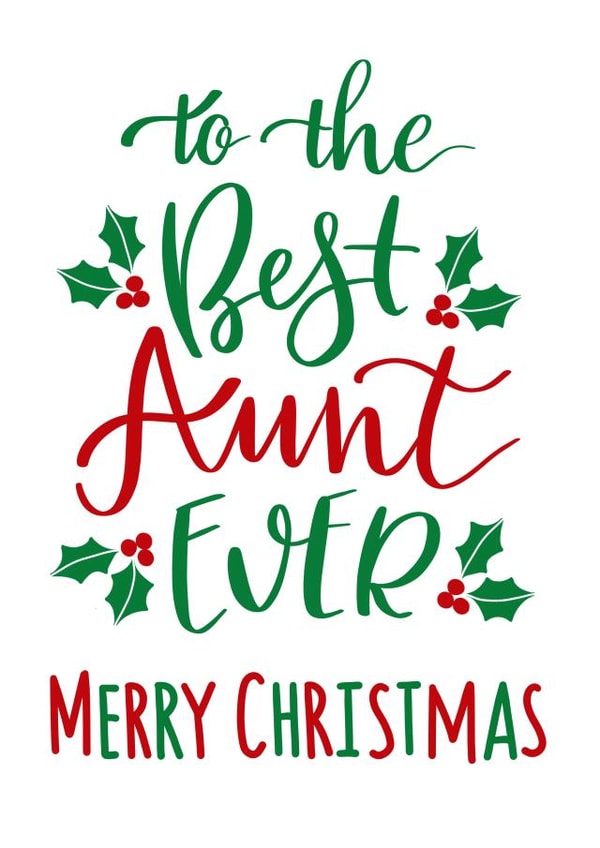 best aunt Christmas Card 7634 created by Ness Nordberg