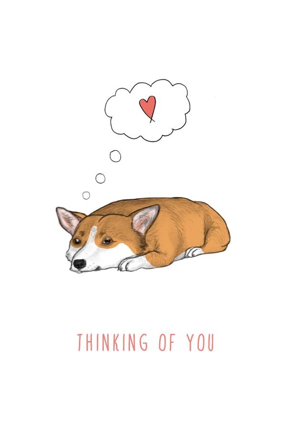corgi condolence Thinking of you Card 13384 created by Beth Goodwin